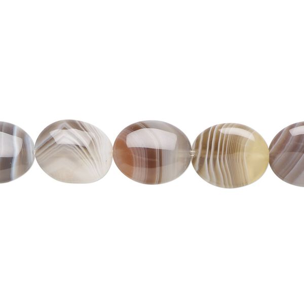 Botswana agate 1pkg1, flat oval bead natural 15.5-16 inch 12x10mm image number 0