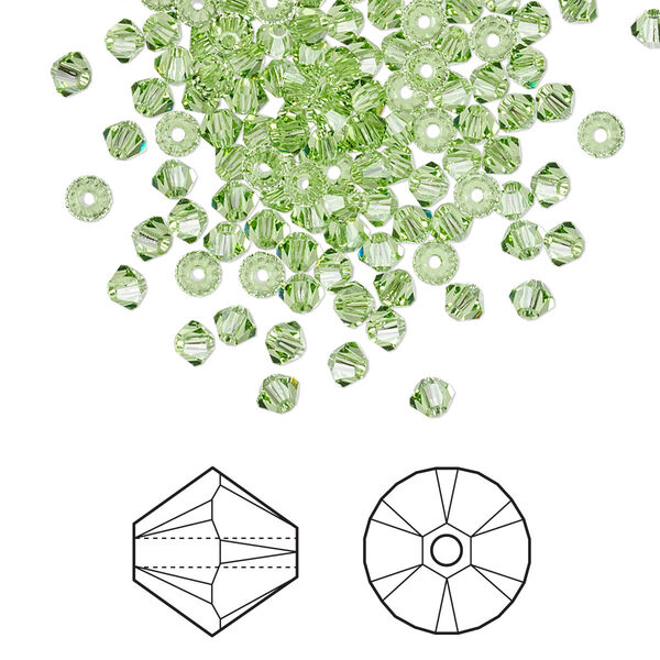 Bead 1440pk peridot, Swarovski® 3mm XILION bicone 5328 image number 0