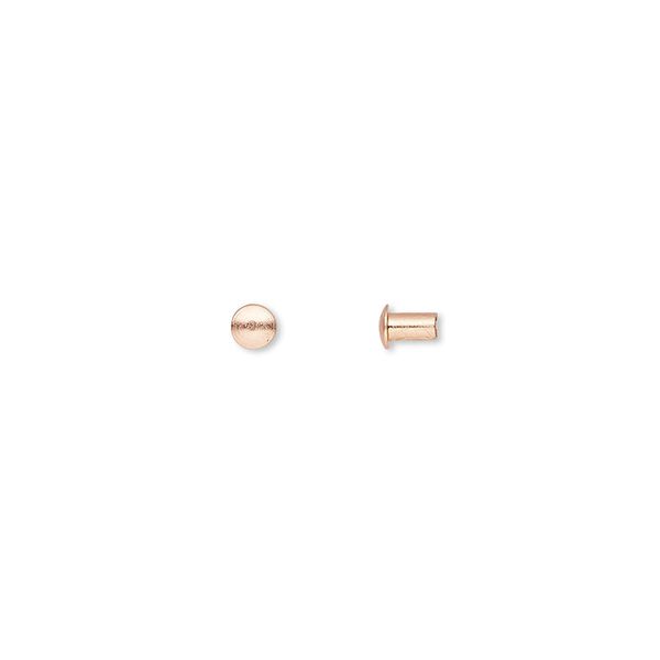 Rivet, copper, 3.5x3mm with 1.9mm shank. Sold per pkg of 100. image number 0