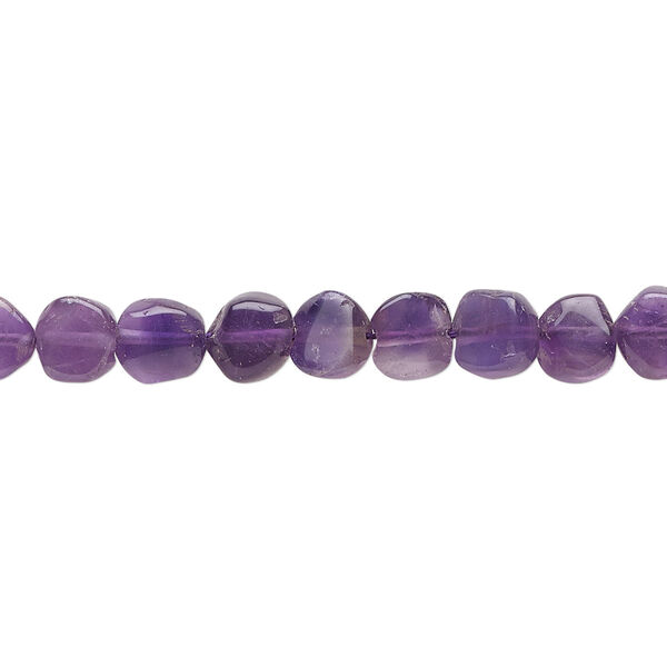 Amethyst 1pkg1, hand-cut flat round bead natural 15.5-16 inch 5-7mm image number 0