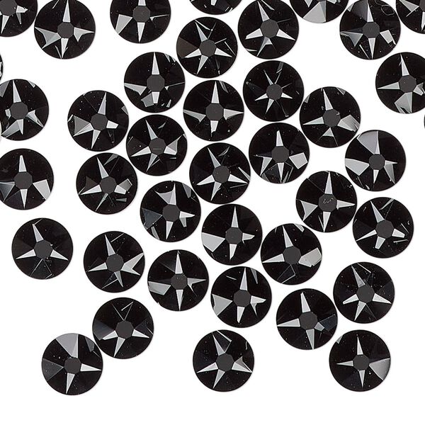 Flat back 144pk jet foil back, Crystal Passions® 6.32-6.5mm rose round SS30 2088 image number 0