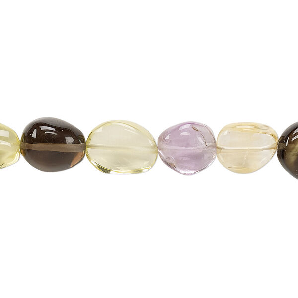 Multi-gemstone 1pkg1, flat nugget bead 7 inch small image number 0