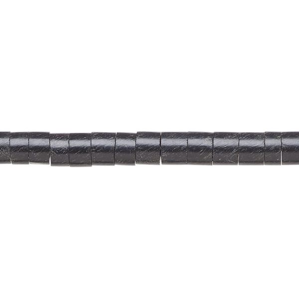 Bead, "jet" (plastic) (imitation), 4-5mm heishi. Sold per 15-1/2" to 16" strand. image number 0