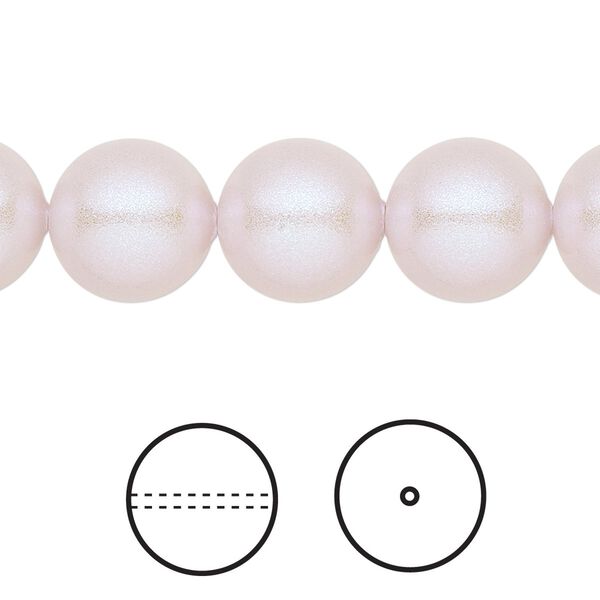 Pearl 100pk iridescent dreamy rose, Swarovski® 12mm round 5810 image number 0