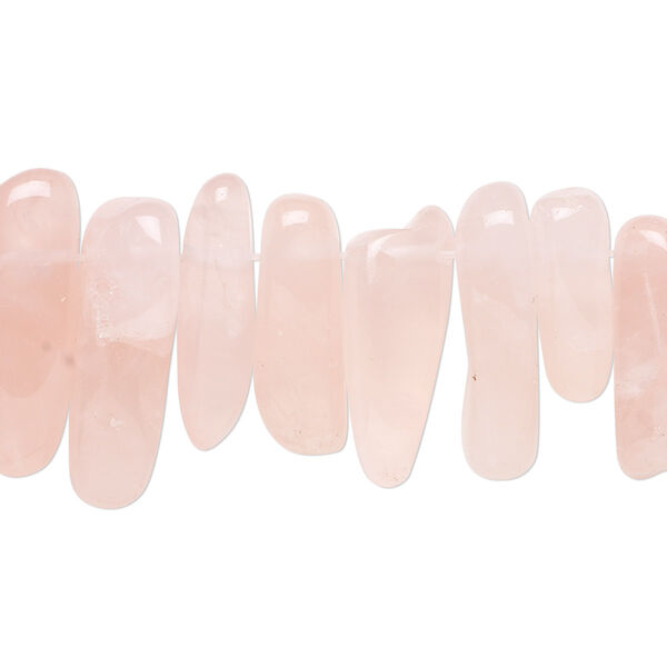 Rose quartz 1pkg1, top-drilled Hawaiian chip bead natural 15.5-16 inch extra-large image number 0