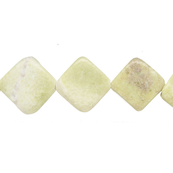 Peridot "jasper" 1pkg1, rounded flat diamond bead natural 15 inch 12x12mm-15x15mm image number 0