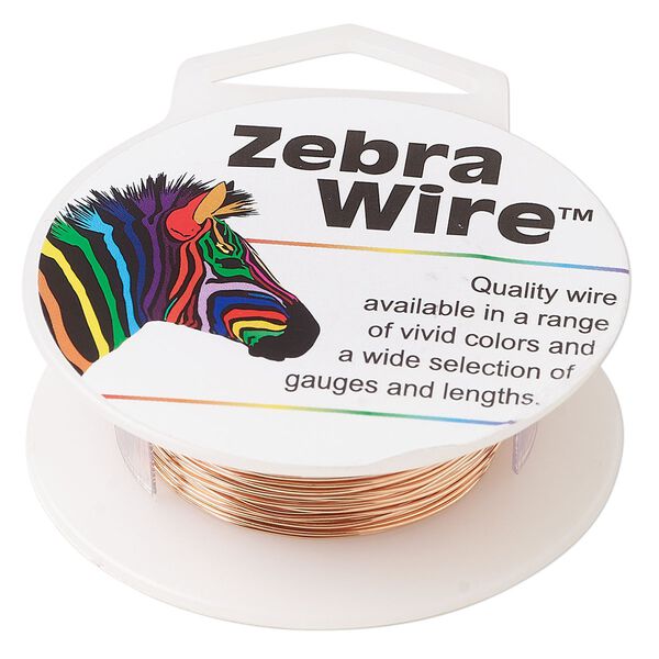 Wire, Zebra Wire™, natural copper, round, 24 gauge. Sold per 20-yard spool. image number 0