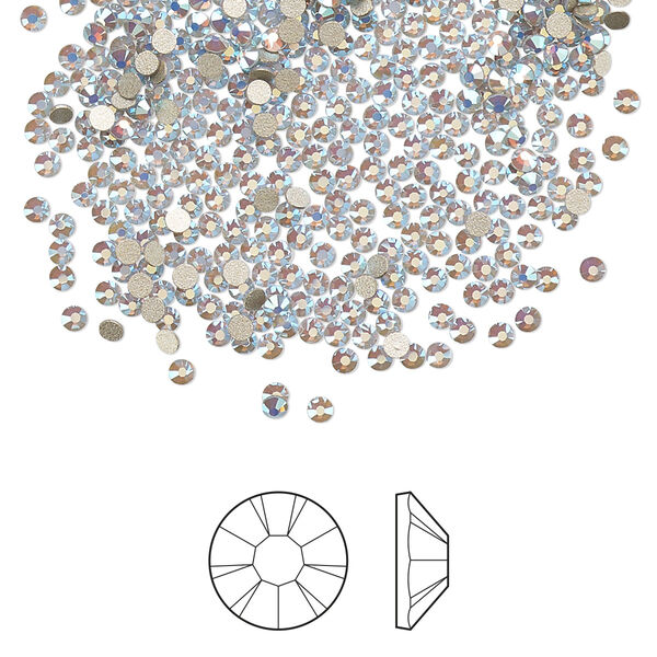 Flat back 1440pk light sapphire opal AB foil back, Preciosa MAXIMA Czech crystal rhinestone 1.7-1.9mm chaton rose round SS5 image number 0