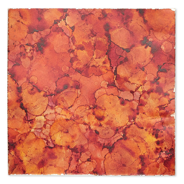Sheet, Lillypilly, copper, autumn mist patina, 3-inch single-sided square, 36 gauge. Sold individually. image number 0