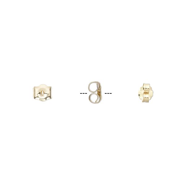 Earnut 1pkg2 14Kt gold, lightweight, 1 pair image number 0