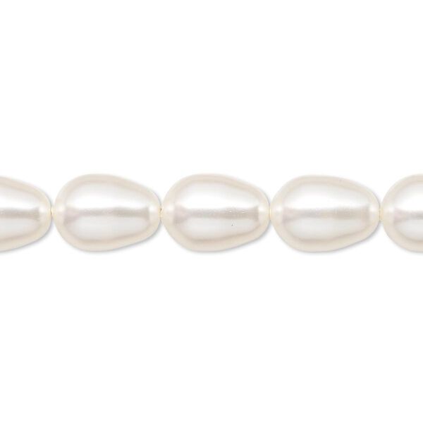 Pearl 250pk white, Crystal Passions® 11x8mm pear 5821 image number 0