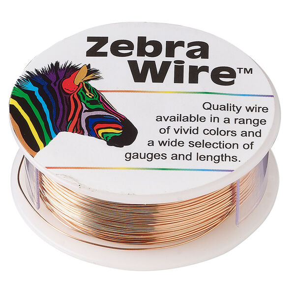 Wire, Zebra Wire™, natural copper, round, 26 gauge. Sold per 1/4-pound spool, approximately 115 yards. image number 0