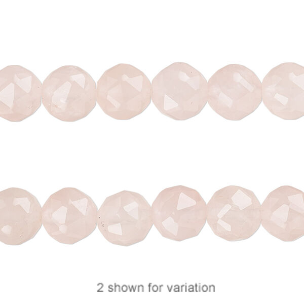 Rose quartz 1pkg1, rose-cut round bead natural B grade, 8 inch 8mm image number 0