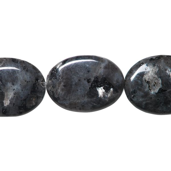 Blue labradorite 1pkg1, flat oval bead natural 15.5-16 inch 20x15mm image number 0