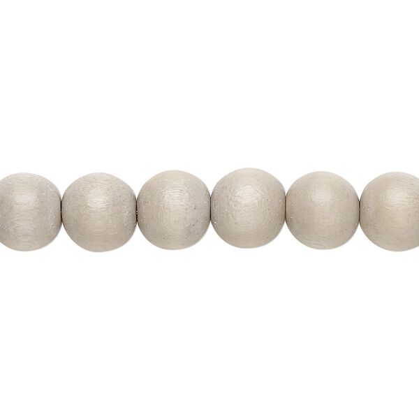 Bead, Taiwanese cheesewood (dyed / waxed), light grey, 7-8mm round. Sold per pkg of (2) 15-1/2" to 16" strands. image number 0