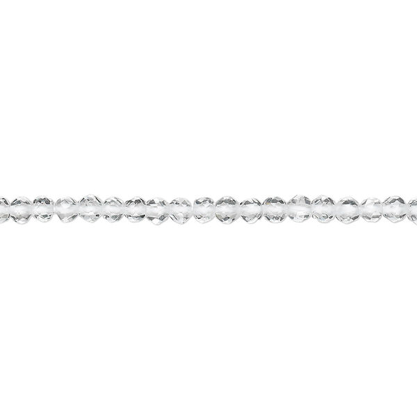 Quartz crystal 1pkg1, hand-cut faceted round bead natural 15.5-16 inch 2.5mm image number 0