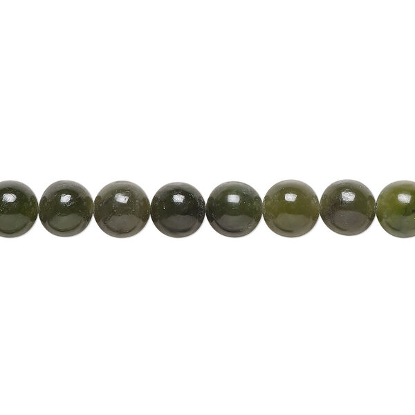 Nephrite jade 1pkg1, round bead natural B grade, 15.5-16 inch 6mm image number 0