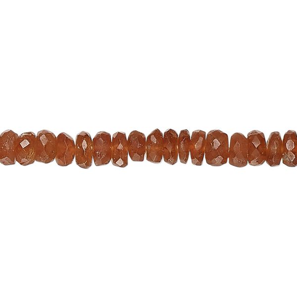 Hessonite garnet 1pkg1, hand-cut faceted rondelle bead natural 14 inch 5x2mm-6x4mm image number 0