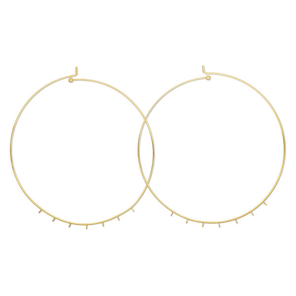 Neckwire, gold-finished brass, 1.7mm round with 7 loops and 5mm ball-and-hook closure. Sold per pkg of 2. image number 0