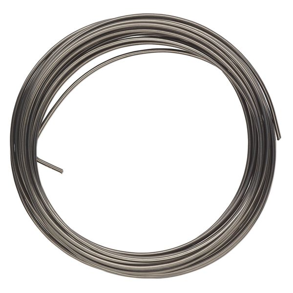 Wire, ParaWire™, enameled copper, hematite, round, 16 gauge. Sold per 15-foot coil. image number 0