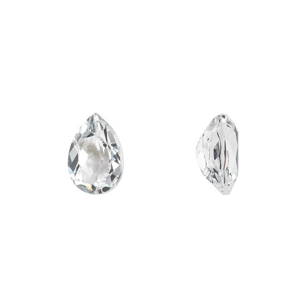White topaz 1pkg1, hand-cut faceted pear gem natural 10x7mm image number 0