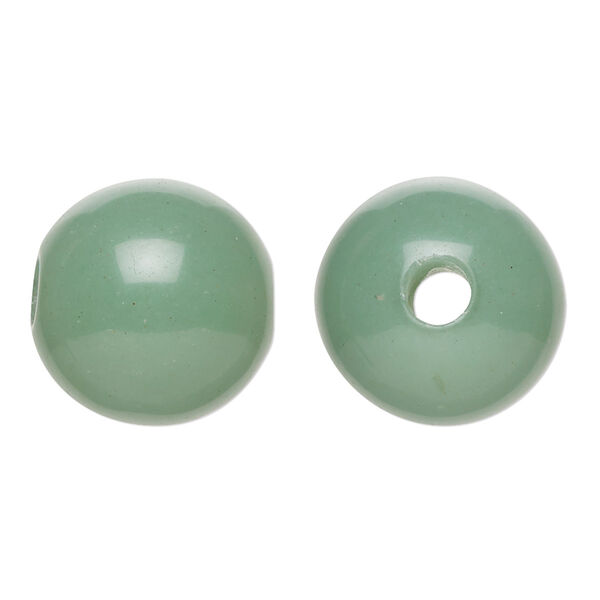 Green aventurine 1pkg1, semi-round bead natural B grade, 18x17mm image number 0