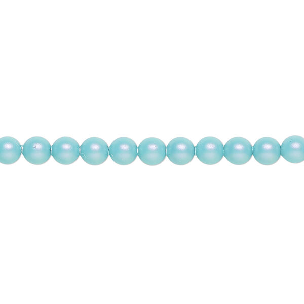 Pearl 500pk iridescent light turquoise, Swarovski® 4mm round 5810 image number 0