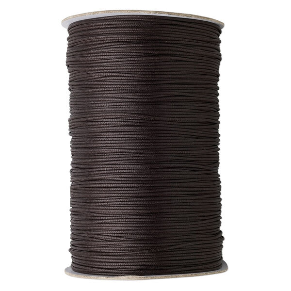 Cord, waxed cotton, brown, 2mm round. Sold per 25-yard pkg. image number 0