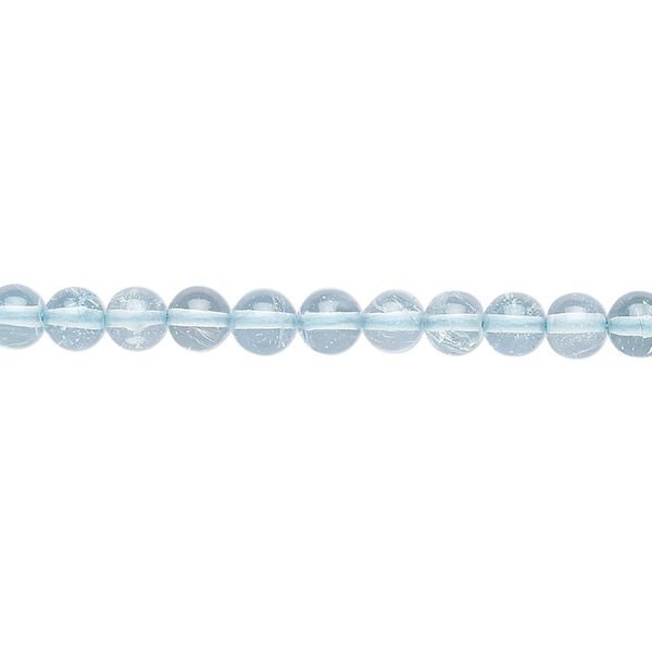 Sky blue topaz 1pkg1, hand-cut round bead 8 inch 4mm image number 0