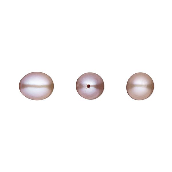 Pearl, White Lotus™, cultured freshwater, mauve, 8x6mm-9x7mm half-drilled teardrop, B grade, Mohs hardness 2-1/2 to 4. Sold per pair. image number 0