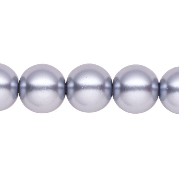 Pearl 1pk pewter, Celestial Crystal® 12mm round 15.5-16 inch image number 0