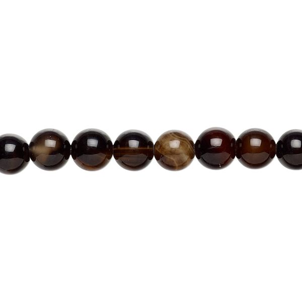 Black agate 1pkg1, round bead 15.5-16 inch 6mm image number 0
