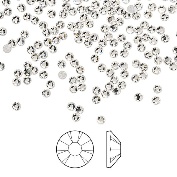 Flat back 144pk crystal foil back, Preciosa MAXIMA Czech crystal hotfix rhinestone 1.9-2.1mm chaton rose round SS6 image number 0