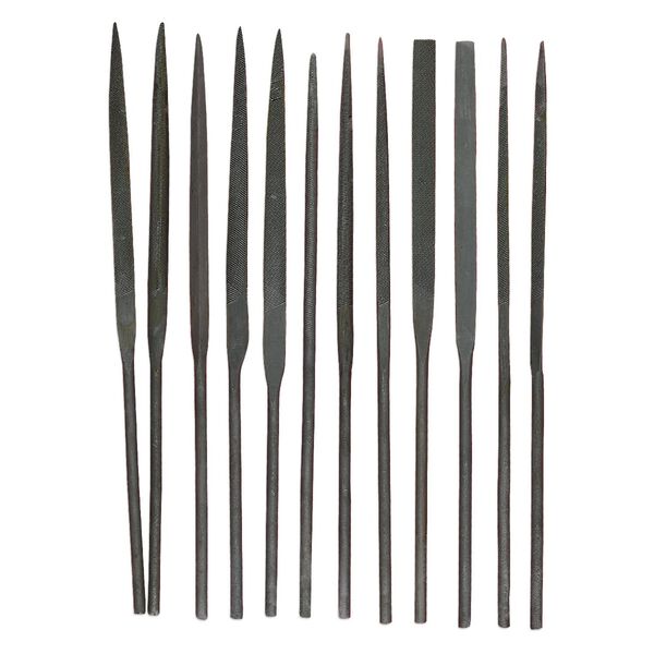 Needle files, carbon steel, 5-1/2 inches. Sold per 12-piece set. image number 0