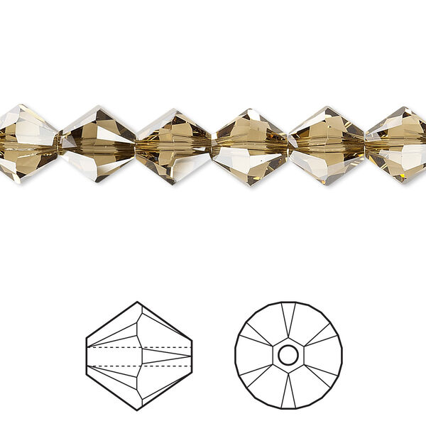 Bead 12pk smoky quartz, Crystal Passions® 8mm bicone 5328 image number 0