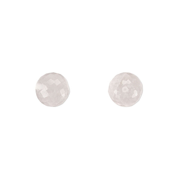 Rose quartz 1pkg2, hand-cut half-drilled faceted round bead natural B grade, 8mm image number 0