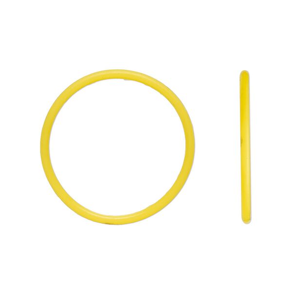 Component, Oh! Ring™, silicone, daffodil yellow, 25mm round with 22mm hole. Sold per pkg of 50. image number 0