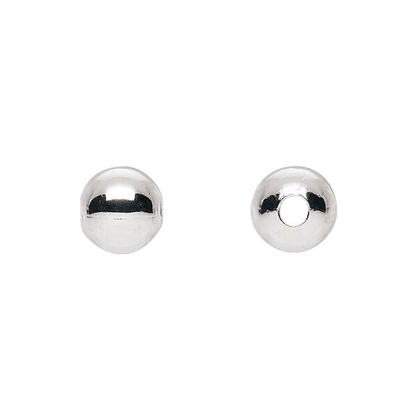 Bead, silver-plated brass, 9mm round. Sold per pkg of 10. image number 0