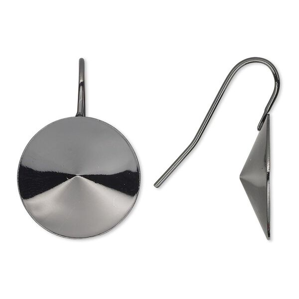 Ear wire 1pkg10 Almost Instant Jewelry®, 23mm / 18mm rivoli glue-in setting, 18-20 gauge gunmetal-finished brass 5 pair image number 0