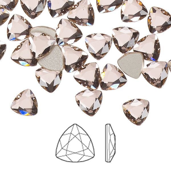 Flat back 144pk vintage rose foil back, Swarovski® 7mm trilliant 2472 image number 0