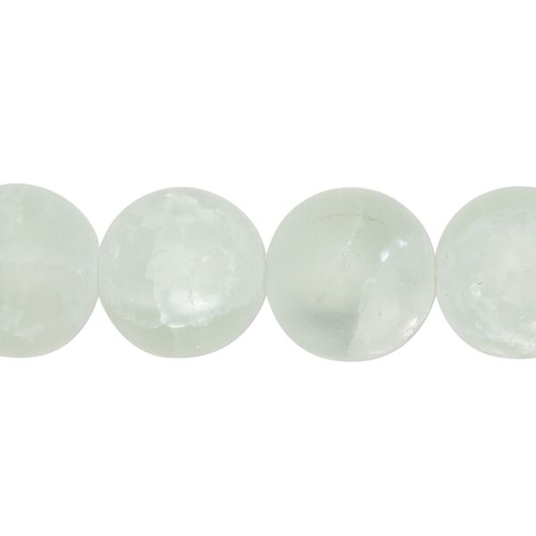 Bead, crackle glass, translucent matte clear, 13-14mm round. Sold per 15-inch strand, approximately 30 beads. image number 0