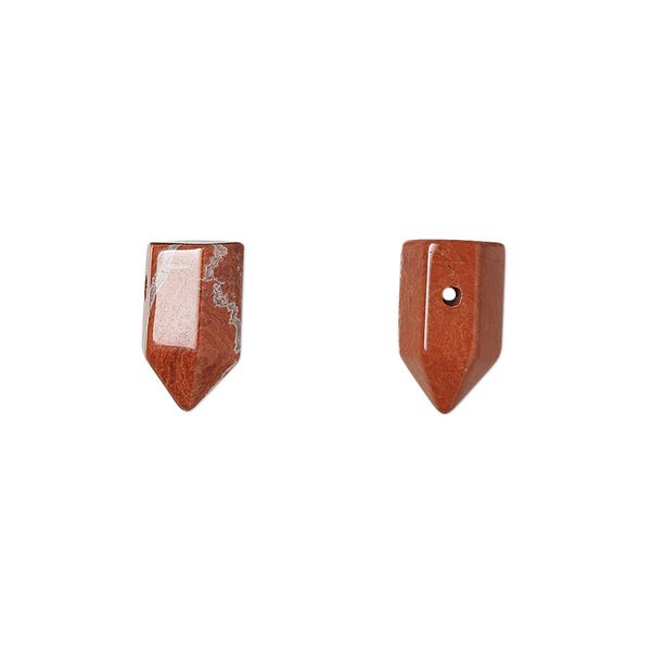 Red jasper 1pkg2, hand-cut top-drilled point bead natural 11x5mm-13x6mm image number 0