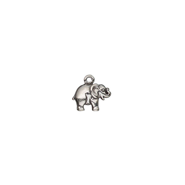 Charm, antiqued sterling silver, 9x6.5mm single-sided elephant. Sold individually. image number 0