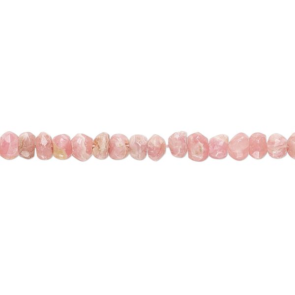 Rhodochrosite 1pkg1, hand-cut faceted rondelle bead natural 13 inch 3x2mm-5x4mm image number 0