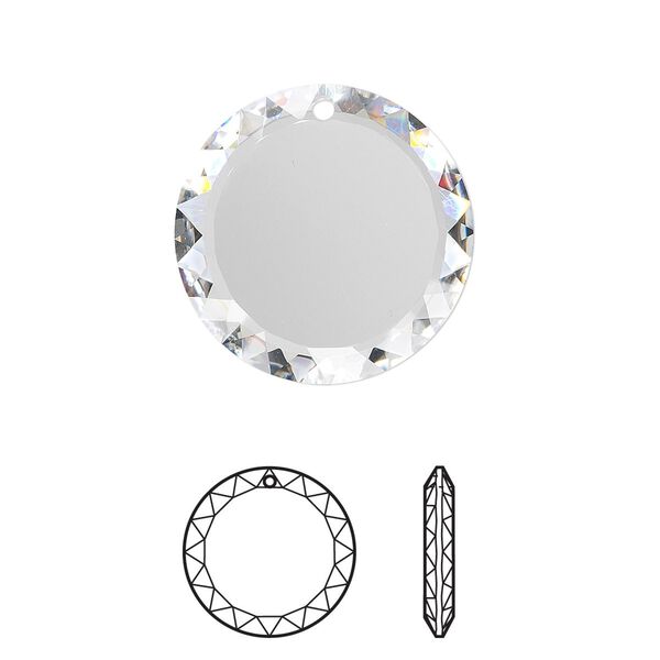 Drop 1pk crystal, Crystal Passions® 20mm pendant disc 6049 image number 0