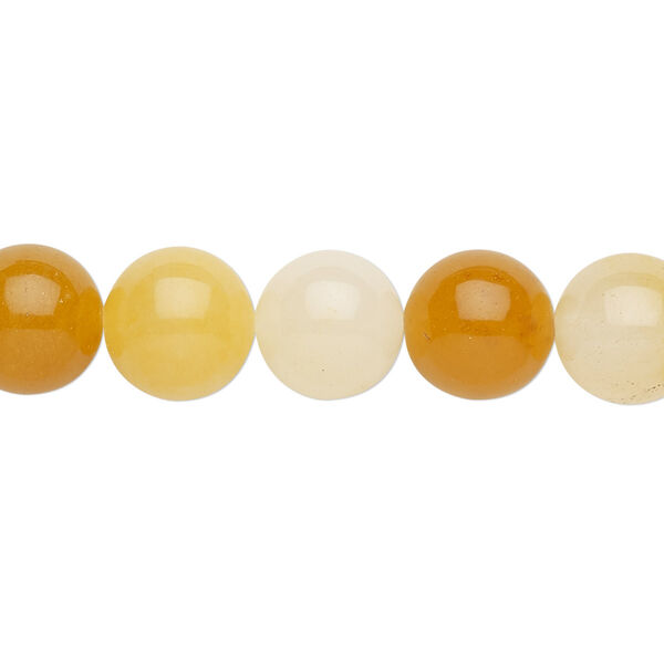 Golden "jade" 1pkg1, round bead natural 15.5-16 inch 10mm image number 0
