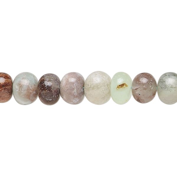 Aqua chalcedony 1pkg1, hand-cut rondelle bead natural 14 inch 7x5mm-9x7mm image number 0