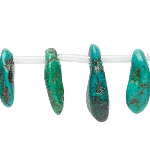Turquoise 1pkg28, top-drilled chip bead extra-large image number 0