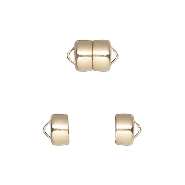 Clasp, Mag-Lok®, magnetic, 14Kt gold-filled, 8.6x7.7mm barrel. Sold individually. image number 0