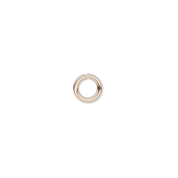 Jump ring, 14Kt rose gold-filled, 3.5mm round, 2.2mm inside diameter, 22 gauge. Sold per pkg of 20. image number 0